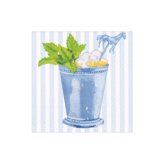 Mint Julep Cocktail Napkin, Blue