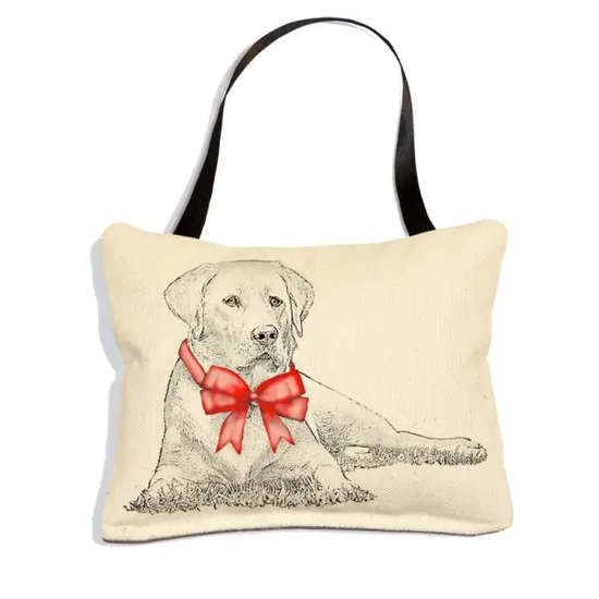 Yellow Lab with Ribbon Ornament
