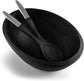 Noir Salad Bowl with Servers