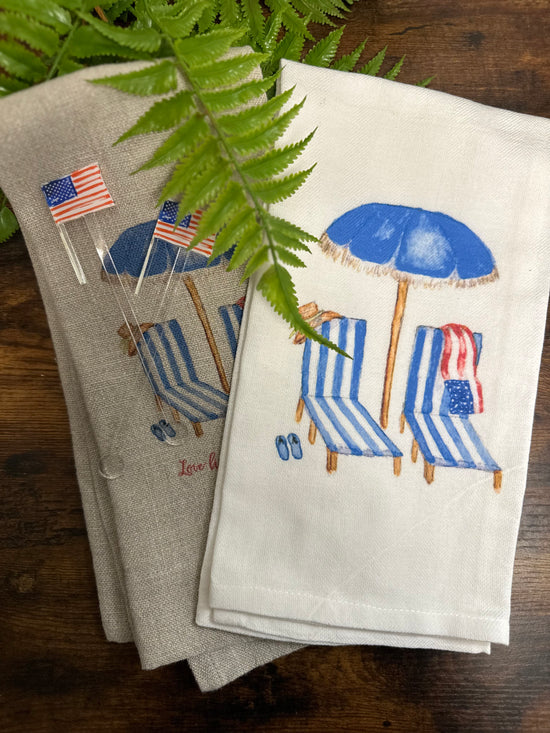 Festive Beach Chairs Dish Towel