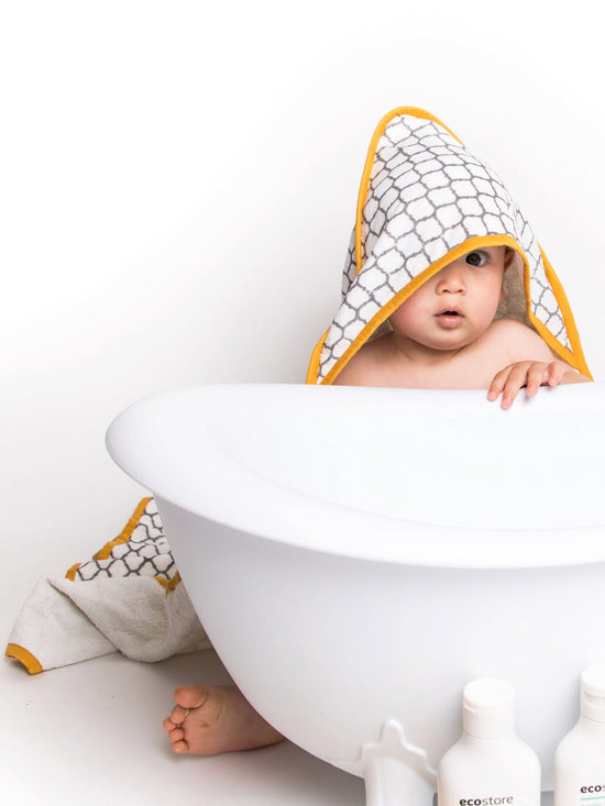 Hooded Towel: Handmade, Block-Printed Cotton Baby/Toddler (Erawan)
