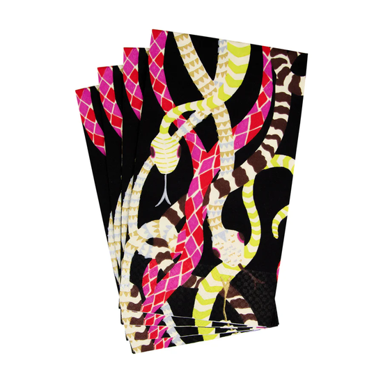 Serpentine Black Guest Towel Napkins