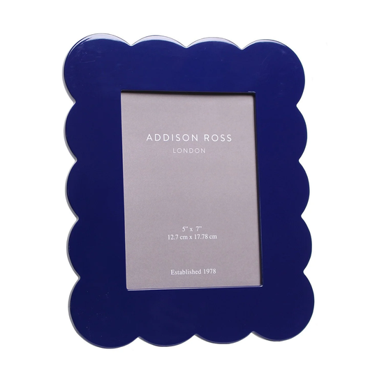Scalloped Lacquer 5x7 Frame, NAVY