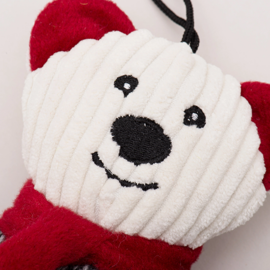 Squeaky Holiday Polar Bear Dog Toy