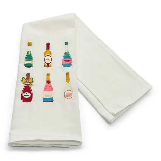 Towel - Six Champagne Bottles