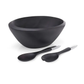 Noir Salad Bowl with Servers