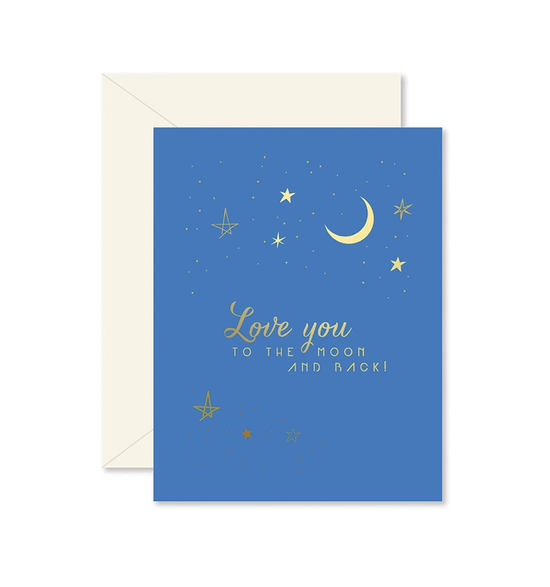 To the Moon and Back Love Greeting Card