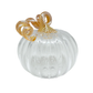 Clear & Gold Glass Medium Pumpkin