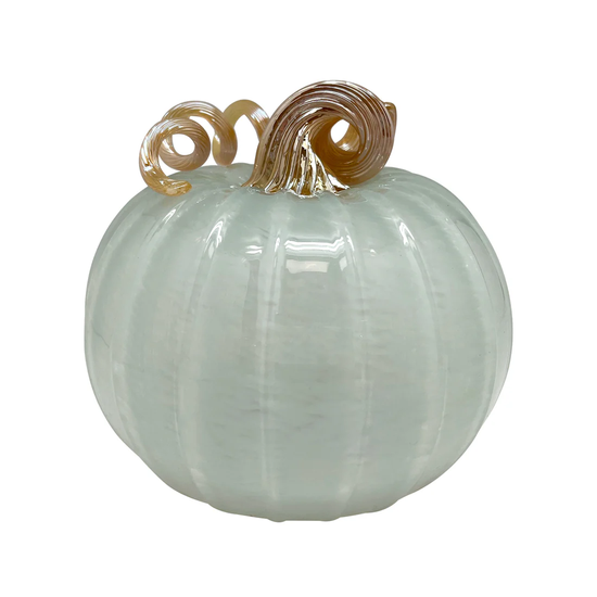 Teal Glass Large Pumpkin