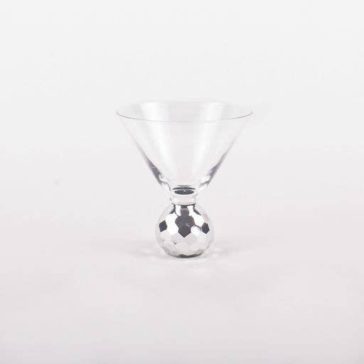 Silver Disco Hammered Martini Glass