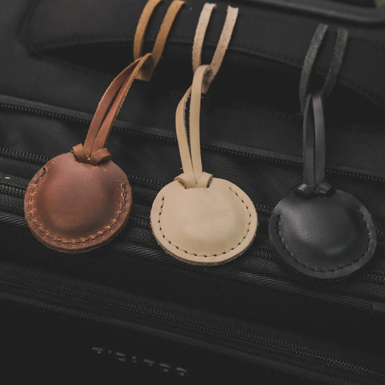 Leather Air Tag Case Hang Tag - SADDLE