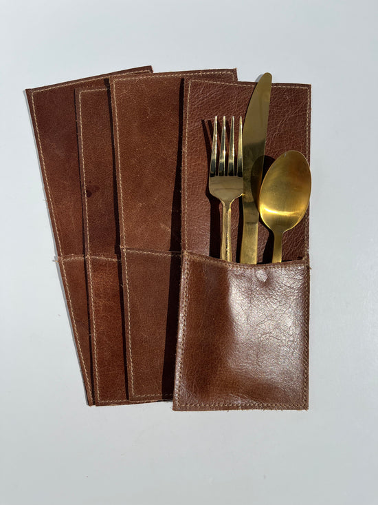 Leather Placesetting Sleeve, Set of 4