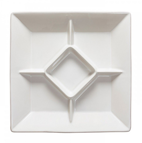 13” WHITE Square Appetizer Tray